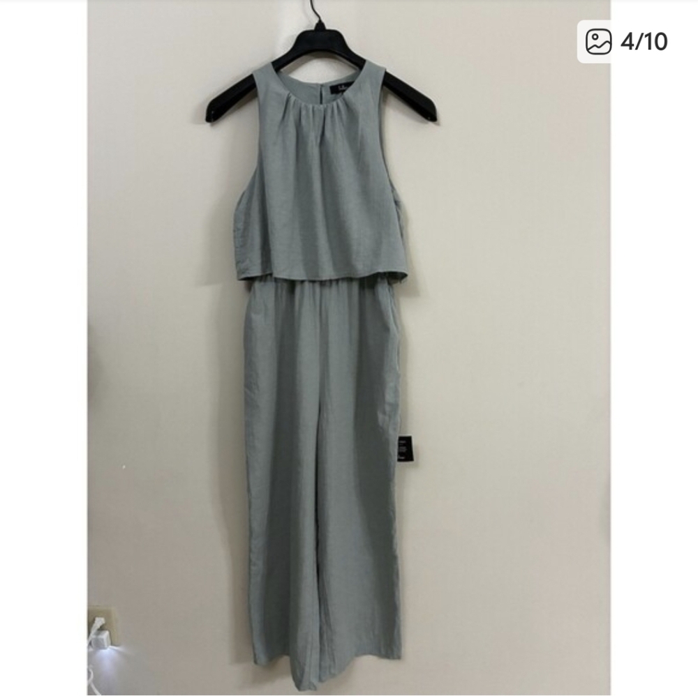 Lulus Breezy Sophistication Sage Jumpsuit Size Medium - Picture 4 of 8